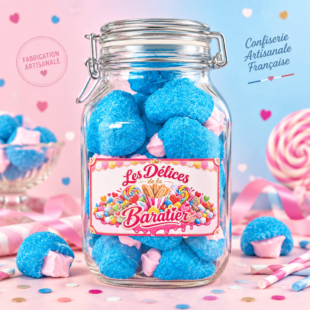🍓 Fraises Bleues Mallow Guimauves XXL Moelleuses